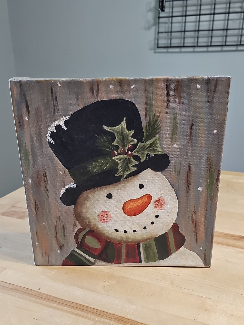 Winsor & Newton Snowman Canvas Wall Art 10x10 Christmas Decor